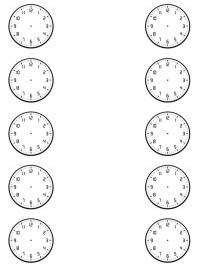 &Ccedil;alışma kağıdı: Akrep ve yelkovanı olmayan 10 adet saat