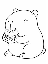 Cheeseburger yiyen kapibara
