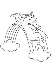 Gökkuşağının Üstünden Kayan Unicorn