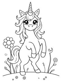Arka ayakları üzerinde duran unicorn