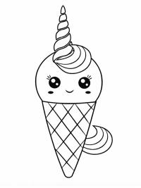 Kawaii unicorn dondurması