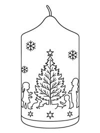 Noel ağaçlı noel mumu