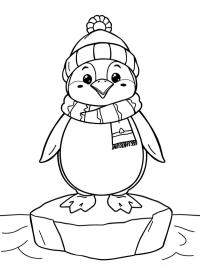 Şapka ve atkı takan penguen