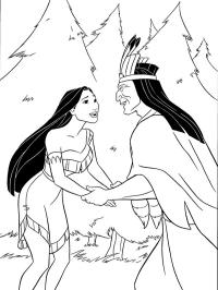 Pocahontas ve babası Powhatan