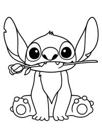Gül tutan Stitch