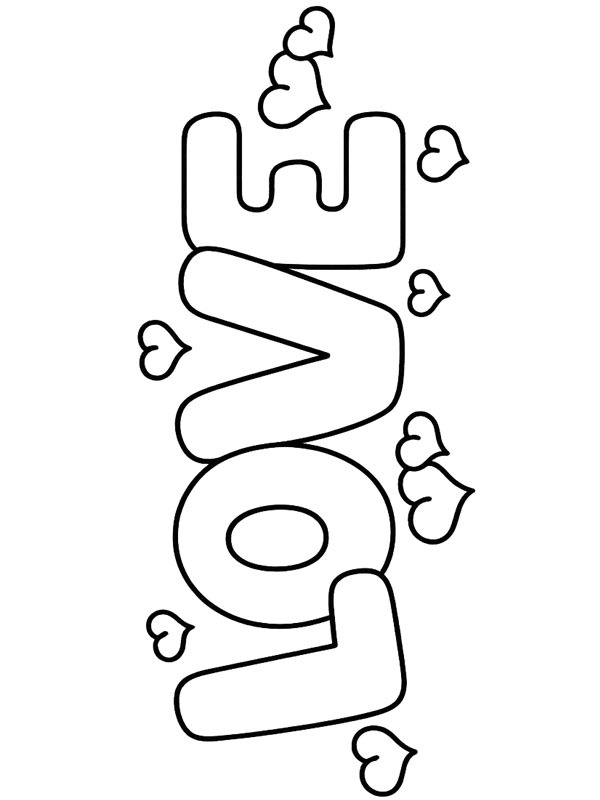 Love Boyama sayfası Love Boyama sayfası