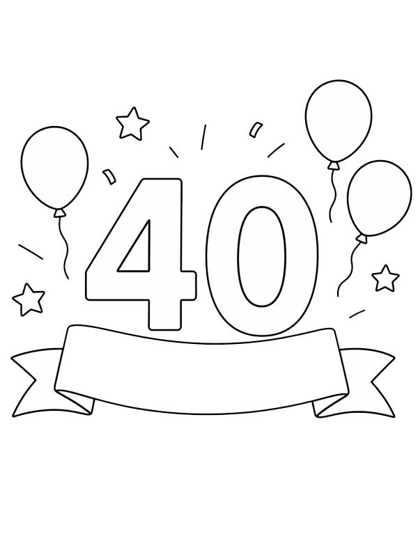 40 yıl Boyama sayfası 40 yıl Boyama sayfası