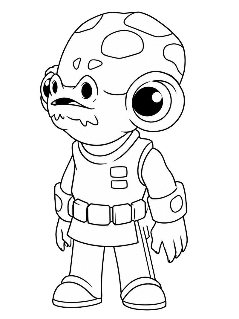 Admiral Ackbar (Star Wars) Boyama sayfası Admiral Ackbar (Star Wars) Boyama sayfası