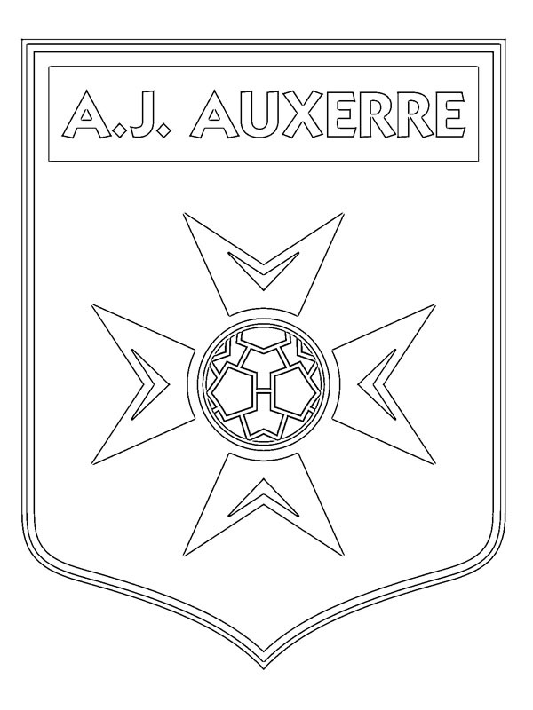 AJ Auxerre Futbol Kulübü Boyama sayfası AJ Auxerre Futbol Kulübü Boyama sayfası