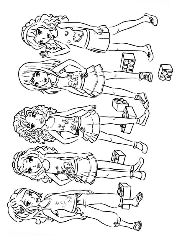 Andrea, Emma, Mia, Olivia ve Stephanie Lego Boyama sayfası Andrea, Emma, Mia, Olivia ve Stephanie Lego Boyama sayfası