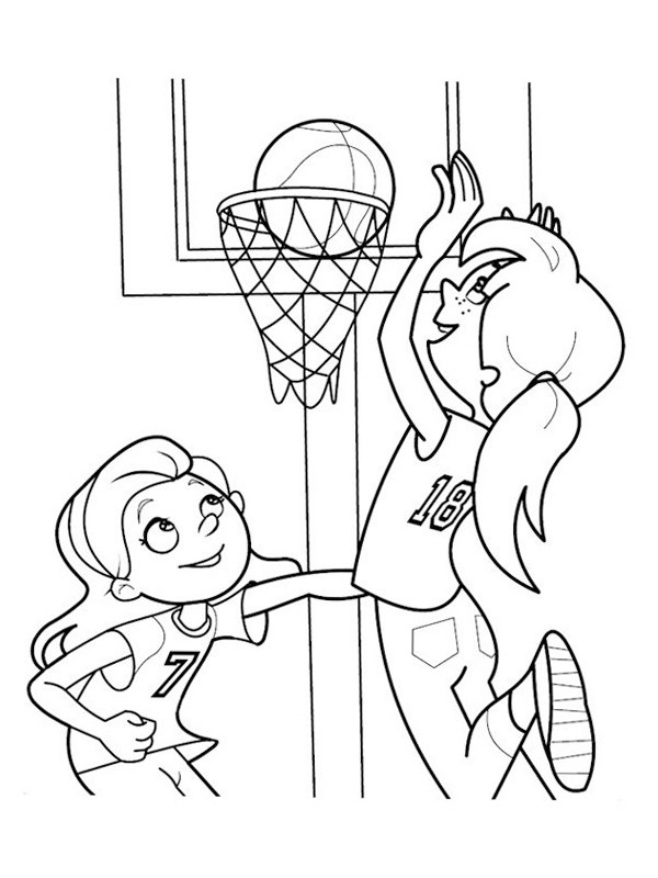 Basketbol oynamak Boyama sayfası Basketbol oynamak Boyama sayfası