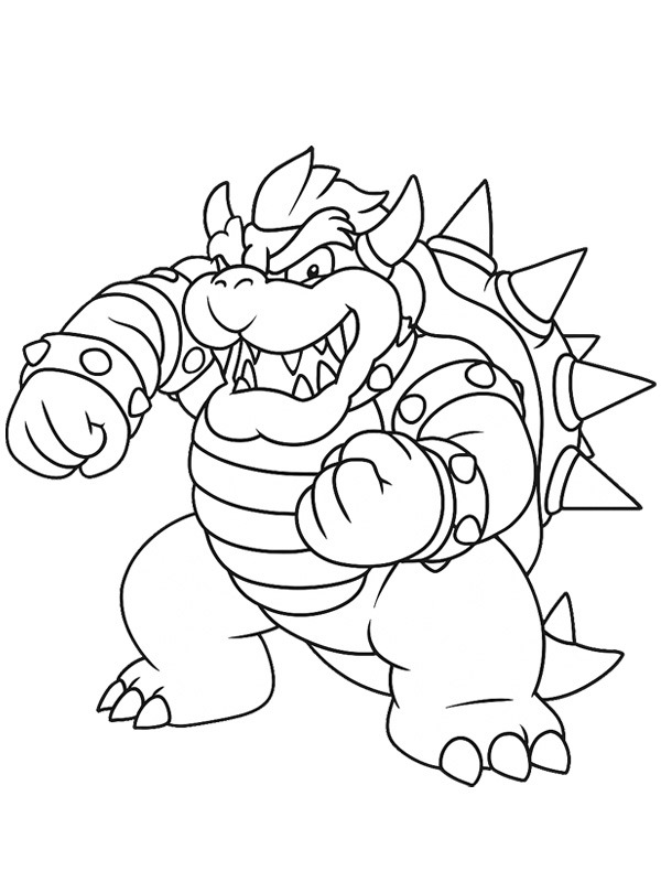 Bowser (super Mario) Boyama sayfası Bowser (super Mario) Boyama sayfası