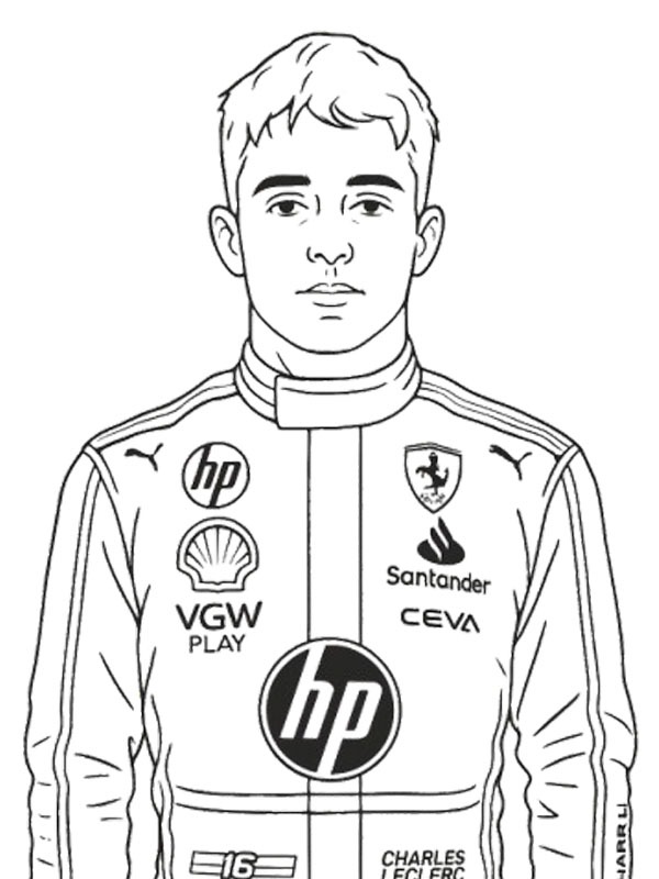 Charles Leclerc Boyama sayfası Charles Leclerc Boyama sayfası