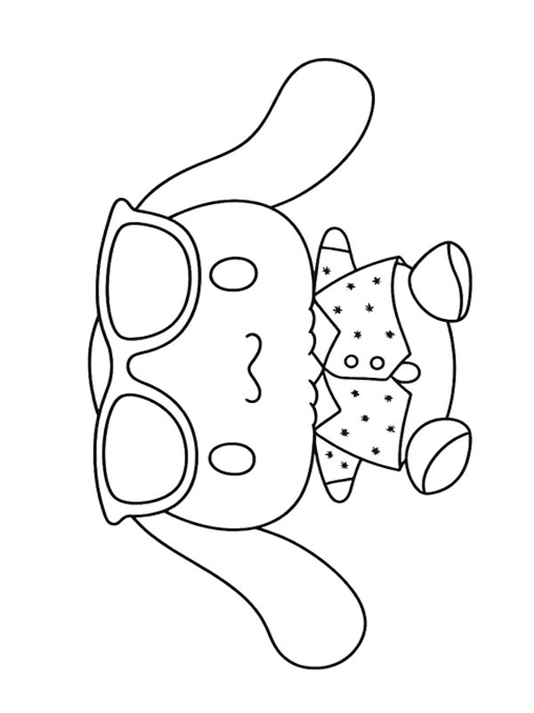 Gözlüklü Cinnamoroll Boyama sayfası Gözlüklü Cinnamoroll Boyama sayfası