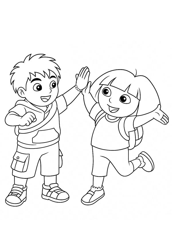 Diego ve Dora Boyama sayfası Diego ve Dora Boyama sayfası
