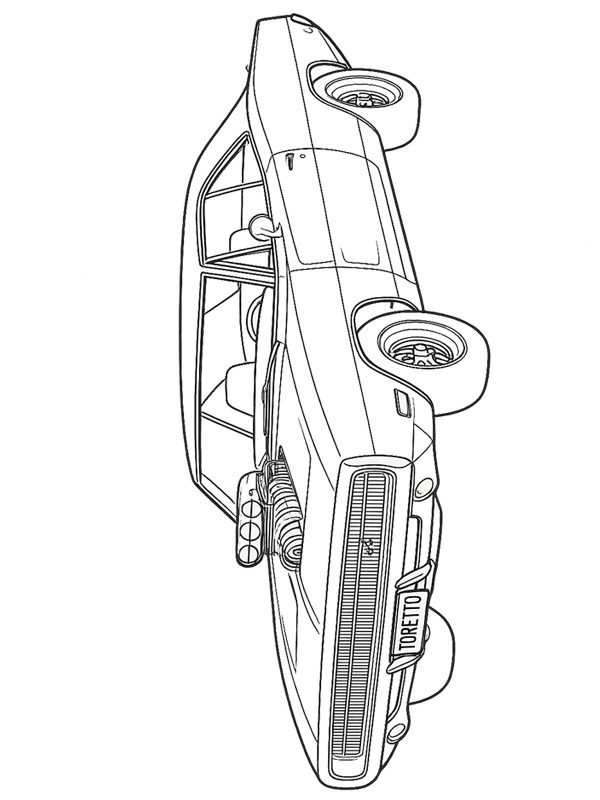 Dodge Charger (Hızlı ve &Ouml;fkeli) Boyama sayfası