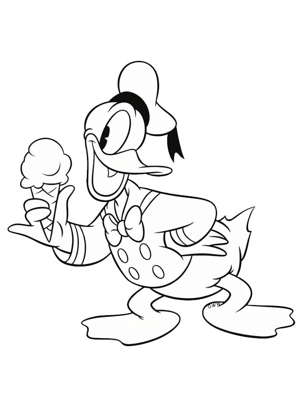 Dondurmalı Donald Duck Boyama sayfası Dondurmalı Donald Duck Boyama sayfası
