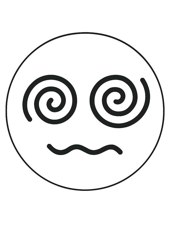 Başı dönen emoji Boyama sayfası Başı dönen emoji Boyama sayfası