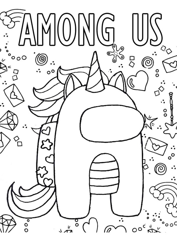 Unicorn Among Us Boyama sayfası Unicorn Among Us Boyama sayfası