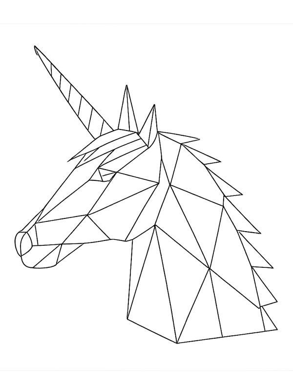 Geometrik unicorn Boyama sayfası