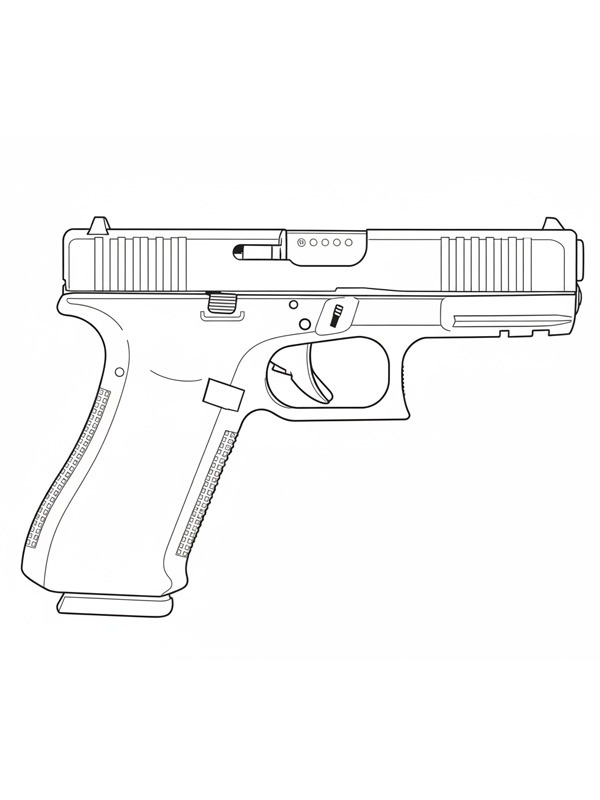 Glock 45 tabanca Boyama sayfası Glock 45 tabanca Boyama sayfası