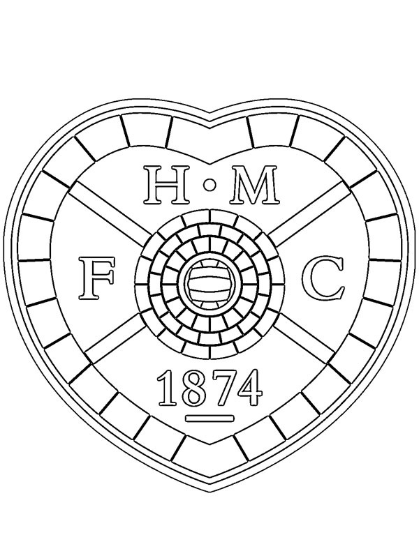 Heart of Midlothian Futbol Kulübü Boyama sayfası Heart of Midlothian Futbol Kulübü Boyama sayfası