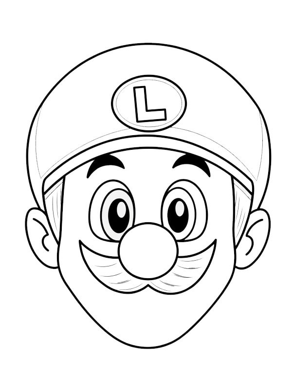 Luigi'nin kafası Boyama sayfası Luigi'nin kafası Boyama sayfası