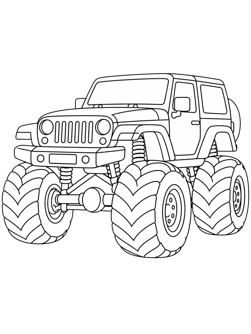 Jeep monster truck Boyama sayfası Jeep monster truck Boyama sayfası