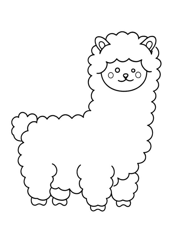 Kawaii alpaka Boyama sayfası Kawaii alpaka Boyama sayfası