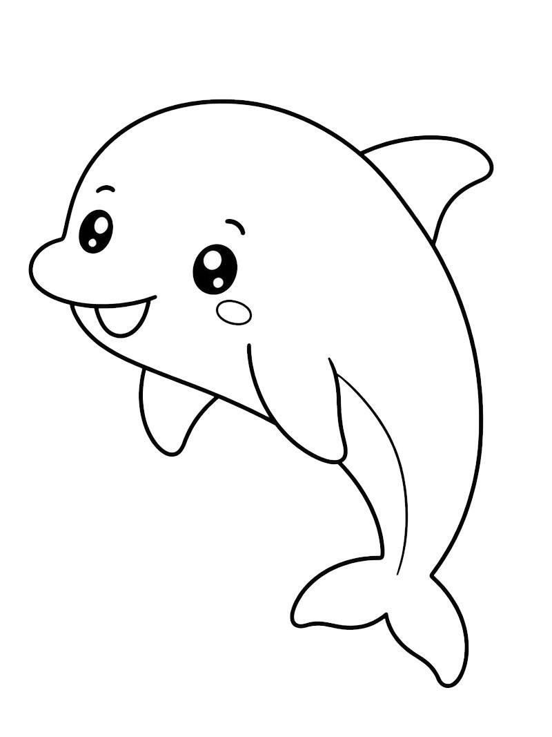 Kawaii yunus Boyama sayfası Kawaii yunus Boyama sayfası