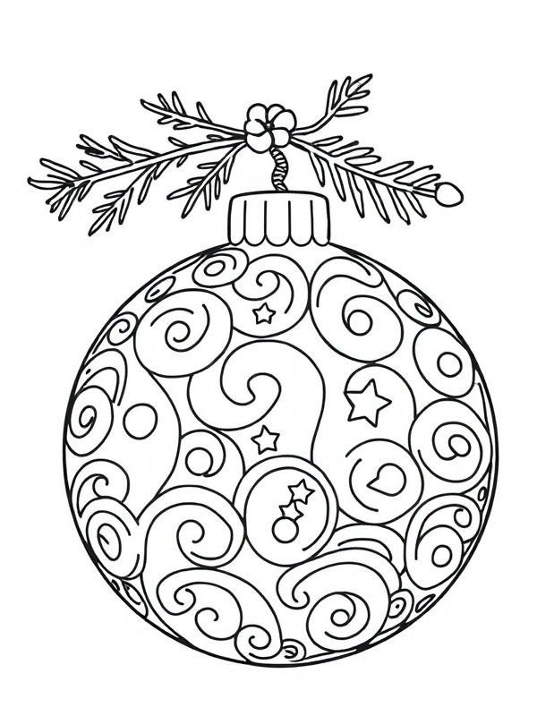 Noel Yıldızlı Top Boyama sayfası Noel Yıldızlı Top Boyama sayfası