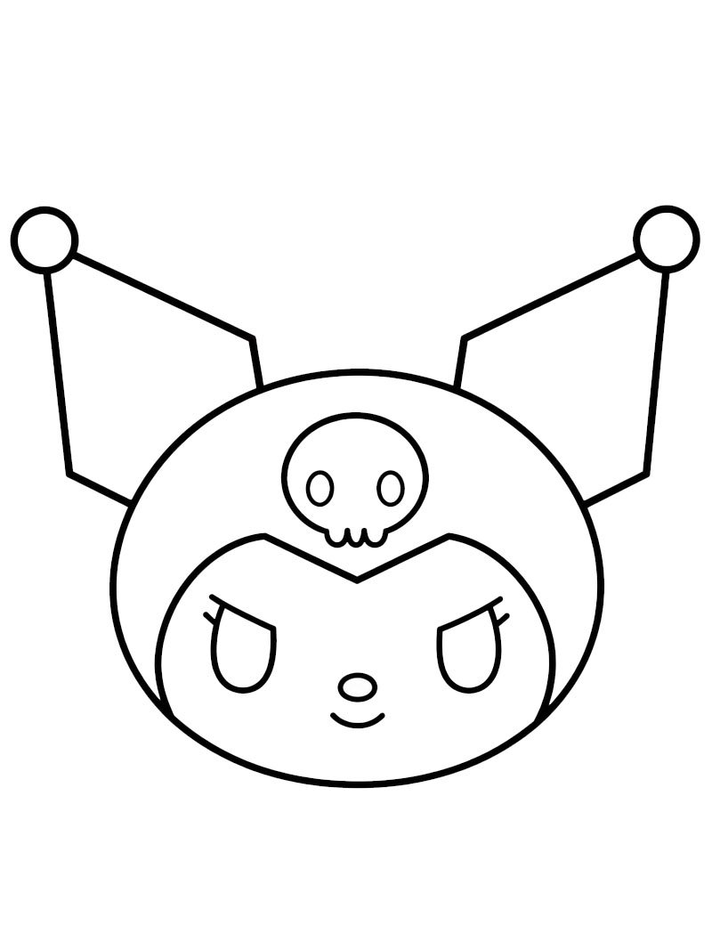 Kuromi yüzü Boyama sayfası Kuromi yüzü Boyama sayfası