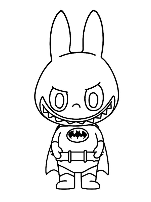 Labubu Batman Boyama sayfası Labubu Batman Boyama sayfası