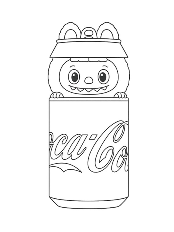 Labubu Coca Cola Boyama sayfası Labubu Coca Cola Boyama sayfası