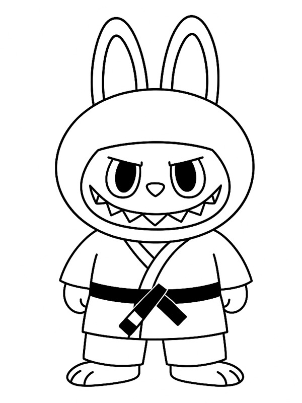 Labubu karate Boyama sayfası Labubu karate Boyama sayfası