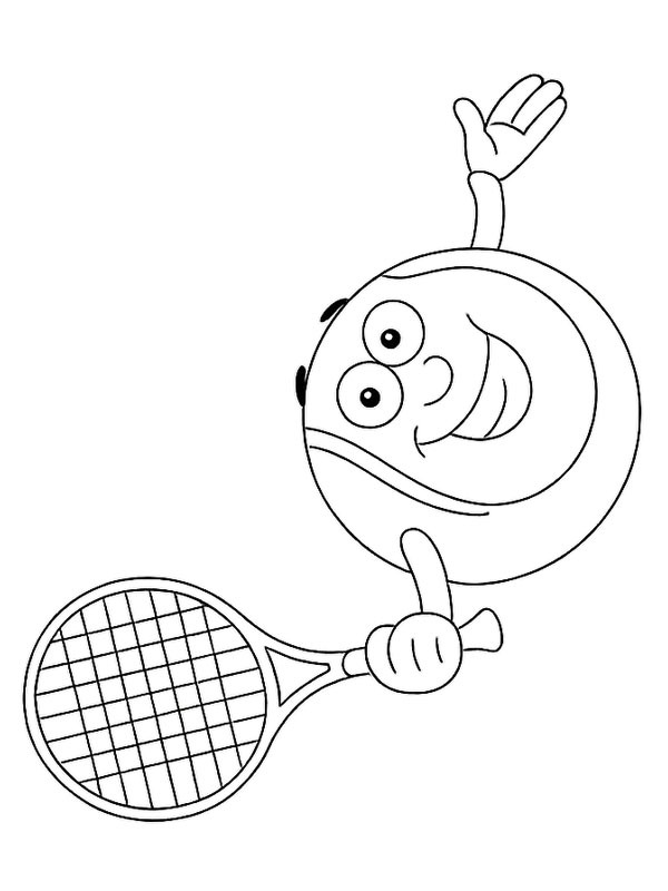Gülümseyen Tenis Topu Boyama sayfası Gülümseyen Tenis Topu Boyama sayfası