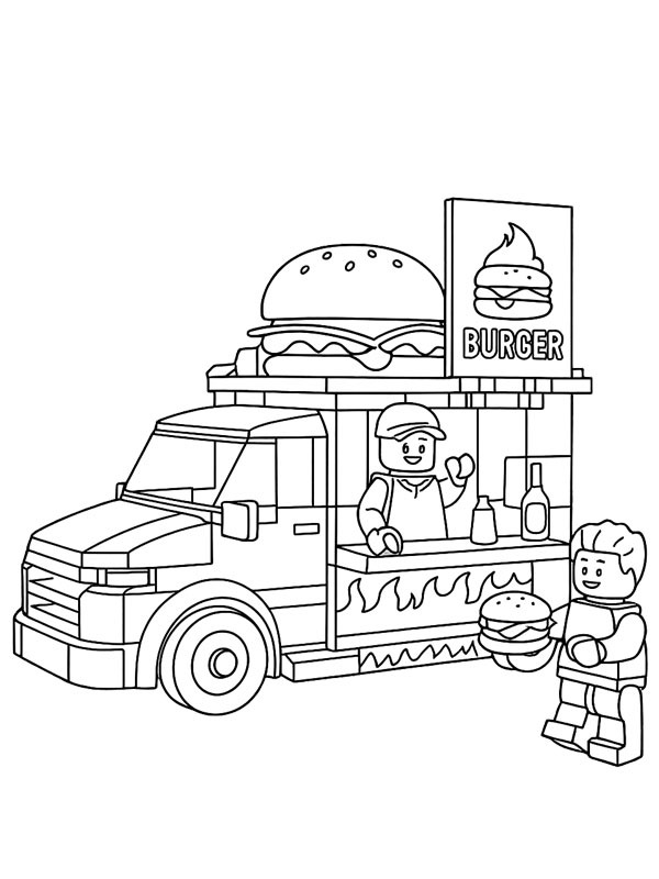 LEGO hamburger Kamyonu Boyama sayfası LEGO hamburger Kamyonu Boyama sayfası