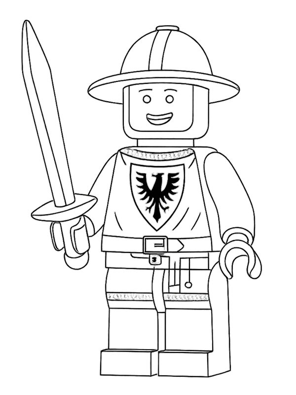 LEGO Şövalye Boyama sayfası LEGO Şövalye Boyama sayfası