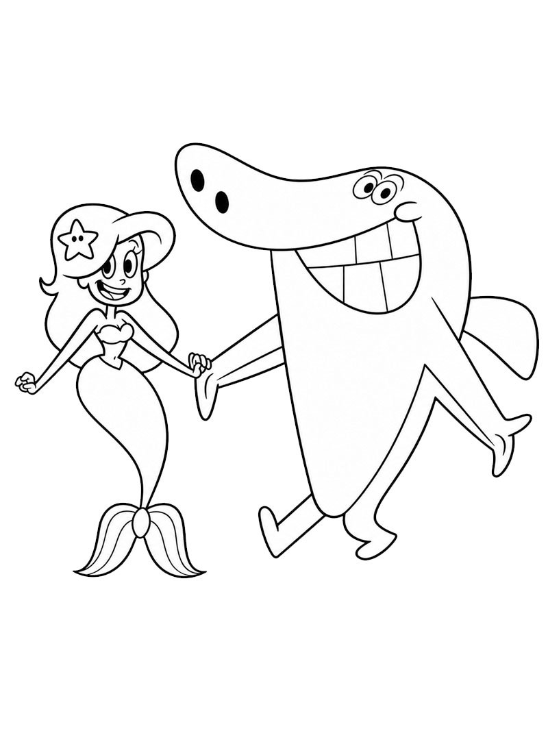 Marina ve Sharko Boyama sayfası Marina ve Sharko Boyama sayfası