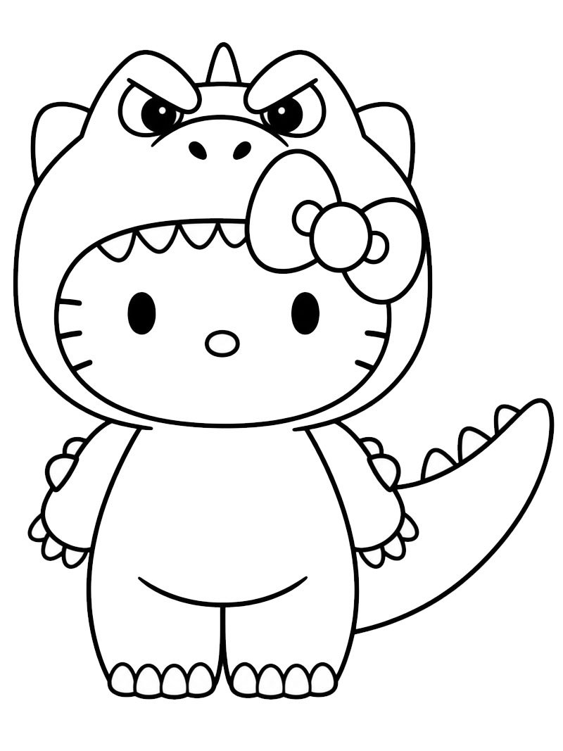 McDonald&rsquo;s Hello Kitty Godzilla Boyama sayfası