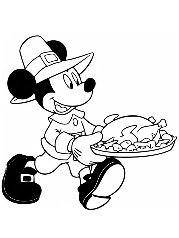 Mickey Mouse ve hindi Boyama sayfası Mickey Mouse ve hindi Boyama sayfası
