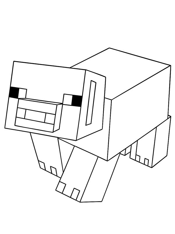 Minecraft Domuz Boyama sayfası Minecraft Domuz Boyama sayfası