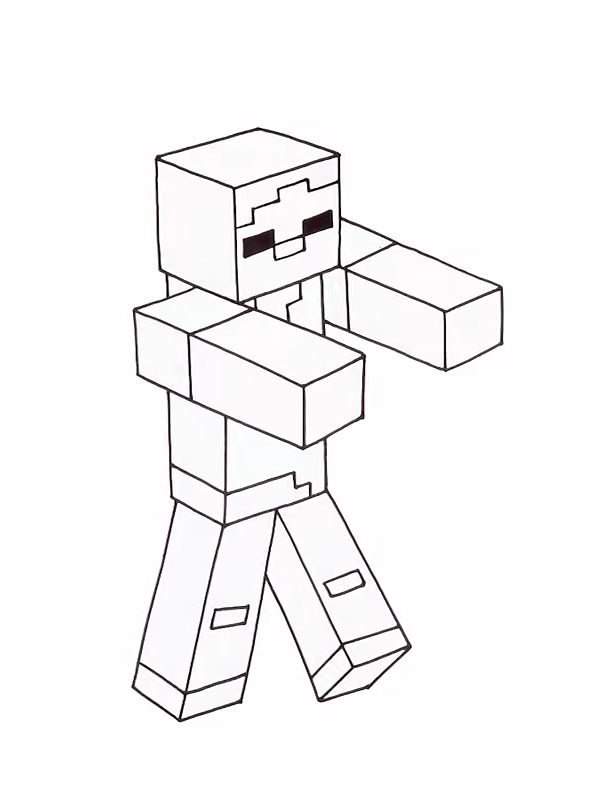 Minecraft Zombi Boyama sayfası Minecraft Zombi Boyama sayfası