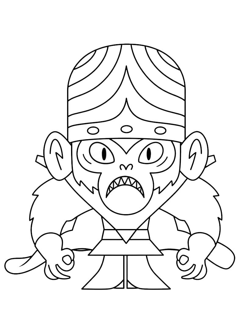 Mojo Jojo (Powerpuff Girls) Boyama sayfası Mojo Jojo (Powerpuff Girls) Boyama sayfası