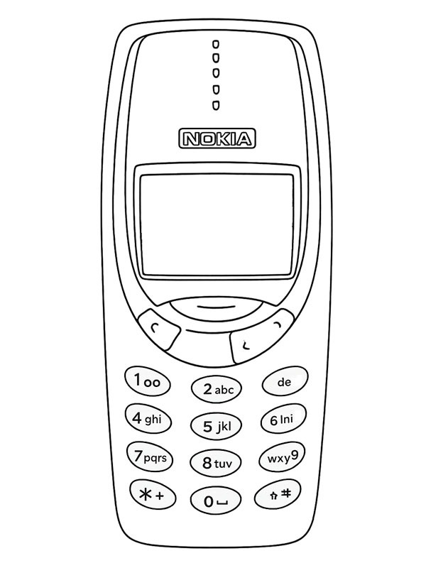 Nokia 3310 Boyama sayfası Nokia 3310 Boyama sayfası