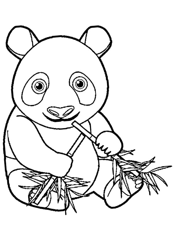 Panda Bambu Yiyor Boyama sayfası Panda Bambu Yiyor Boyama sayfası