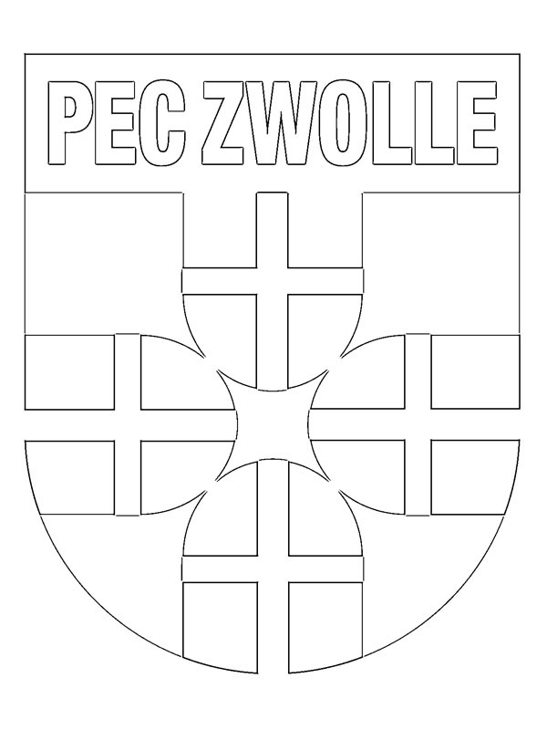 PEC Zwolle Futbol Kulübü Boyama sayfası PEC Zwolle Futbol Kulübü Boyama sayfası