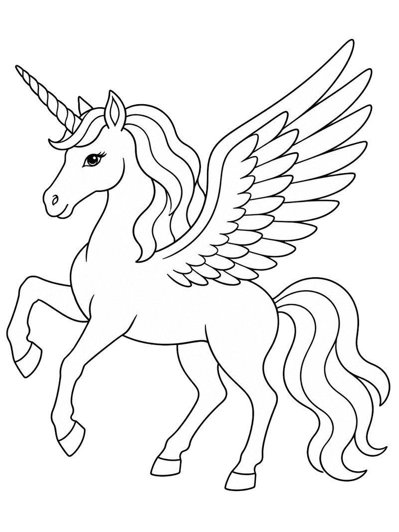 Pegasus tek boynuzlu at Boyama sayfası Pegasus tek boynuzlu at Boyama sayfası