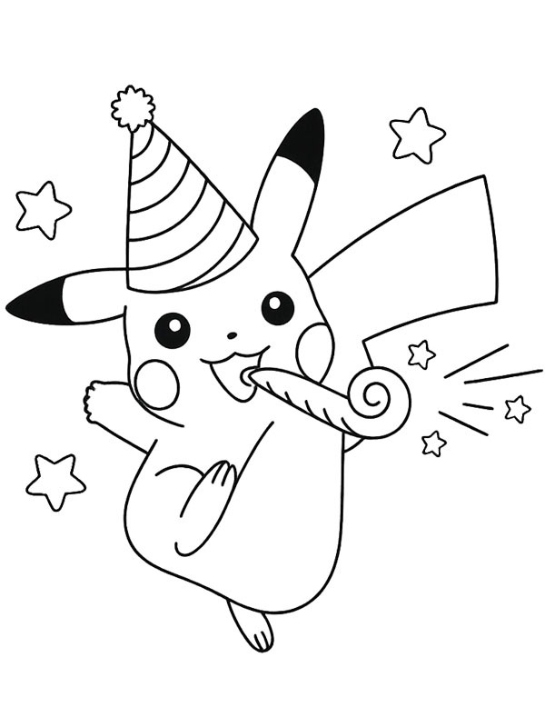 Pikachu doğum günü Boyama sayfası Pikachu doğum günü Boyama sayfası