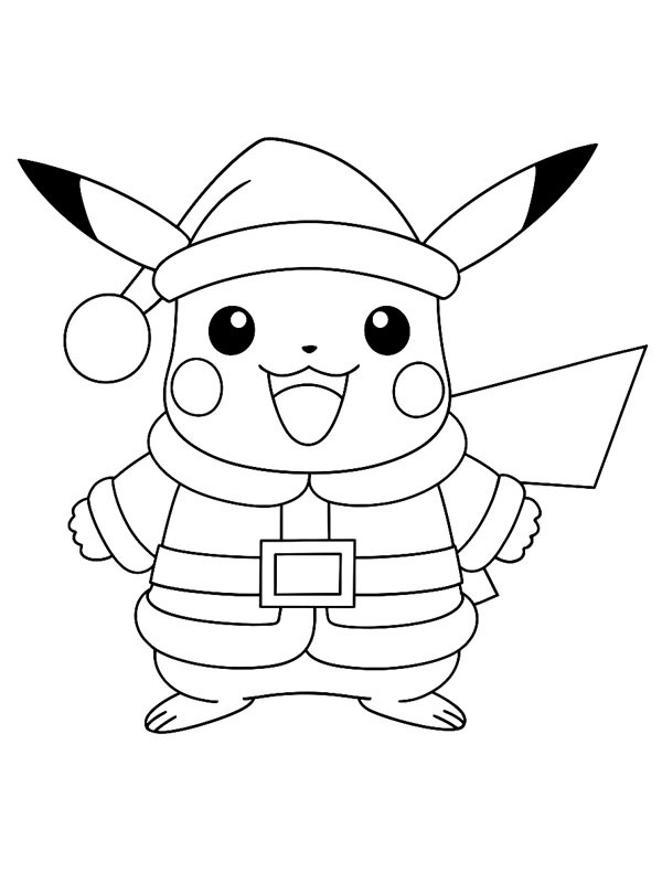 Noel Baba Pikachu Boyama sayfası Noel Baba Pikachu Boyama sayfası